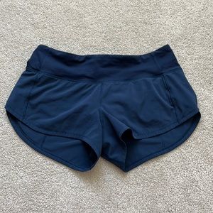 Navy Speed up women’s lululemon shorts size 2, 2.5”, regular